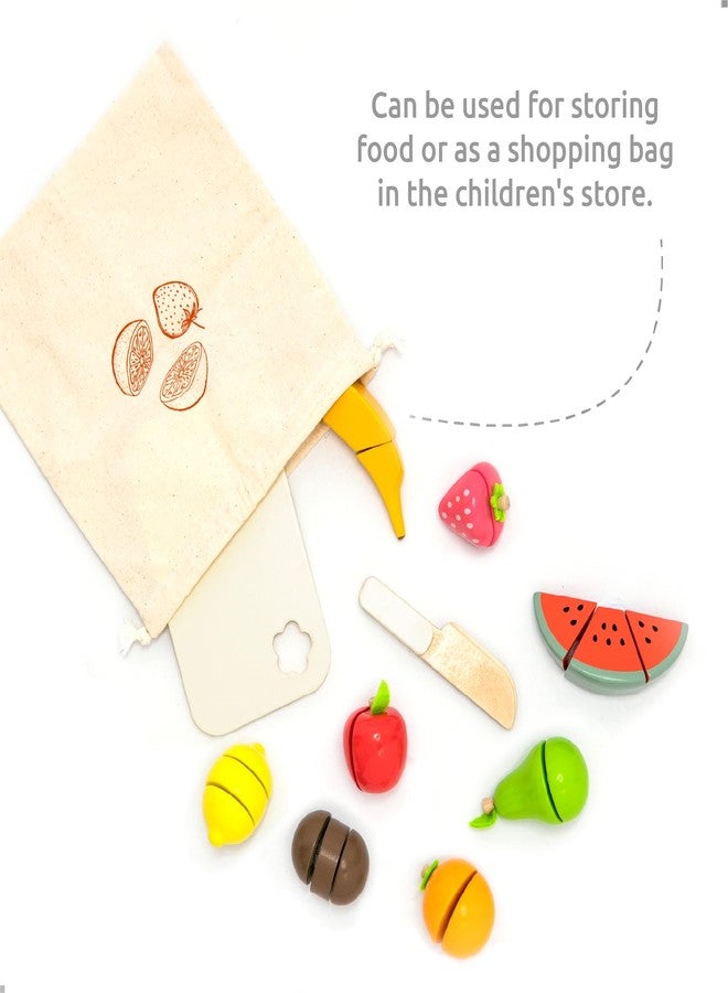 umu Cutting Fruit Set - Wooden Play Food Kitchen Accessory, Multi - Pretend Play Accessories, Wooden Cutting Fruit Toys for Toddlers and Kids Ages 3+ - Image 5